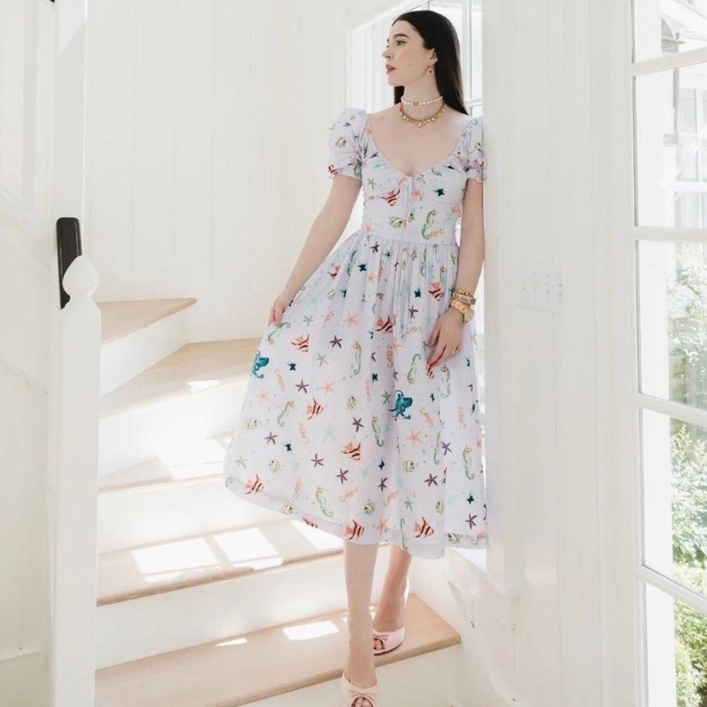 Hill House The Ophelia Midi Dress in Sea Creatures